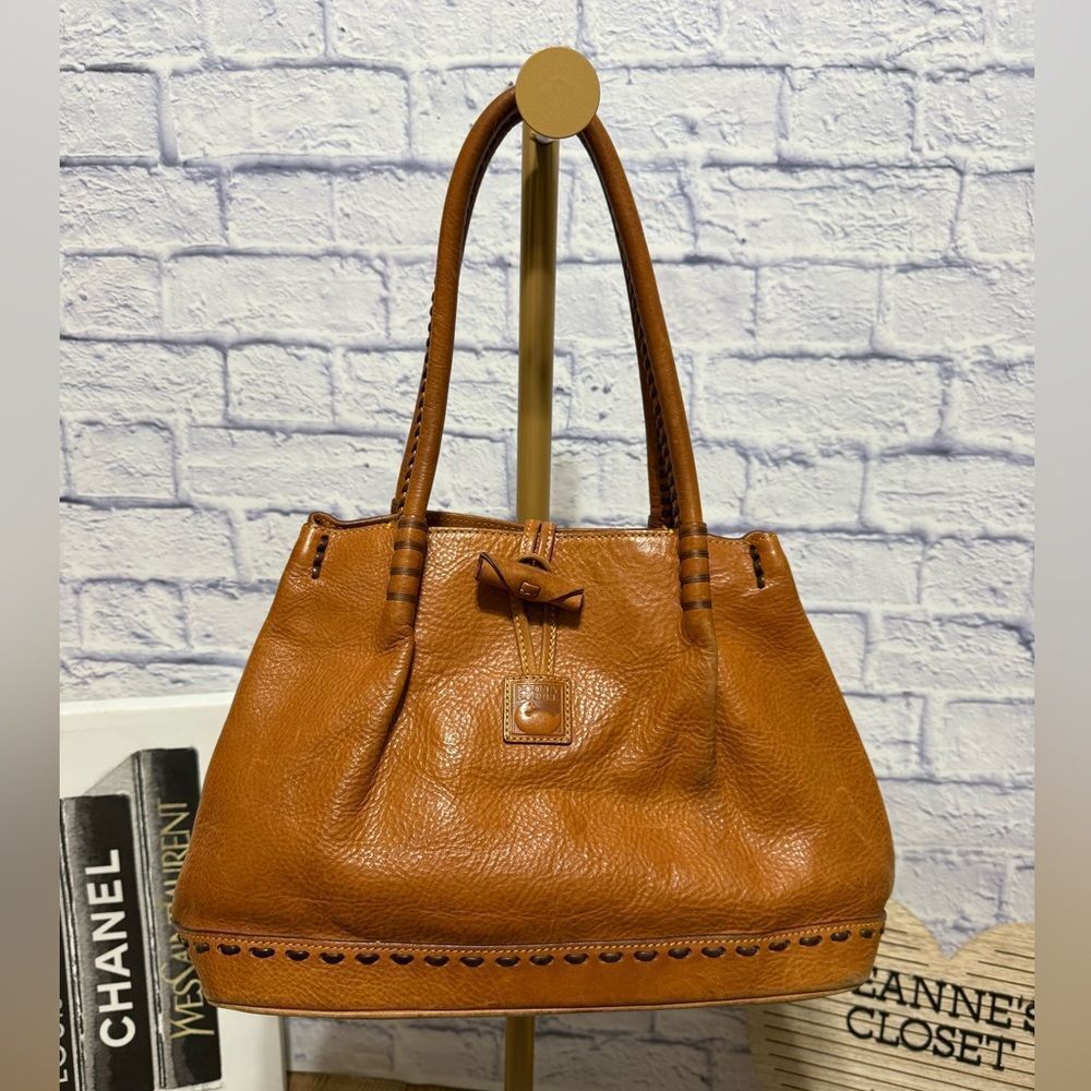 Vintage Dooney & Bourke Florentine natural leather Shoulder / Tote Bag